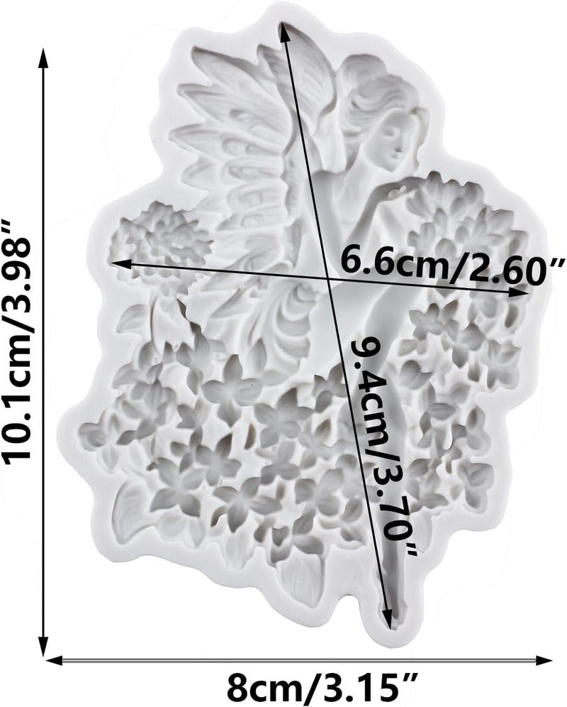TAOXIBEI Baroque Flower Fairy Silicone Mold Fairy Polymer Clay Molds for DIY Crafts Epoxy Resin Casting Air Dry Polymer Clay Plaster Jewelry Making - Image 2